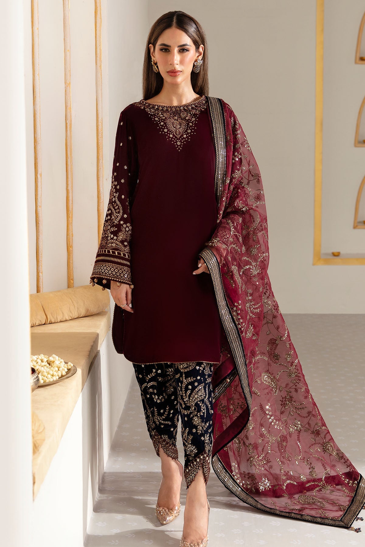 Embroidered Velvet Formal VF-2017