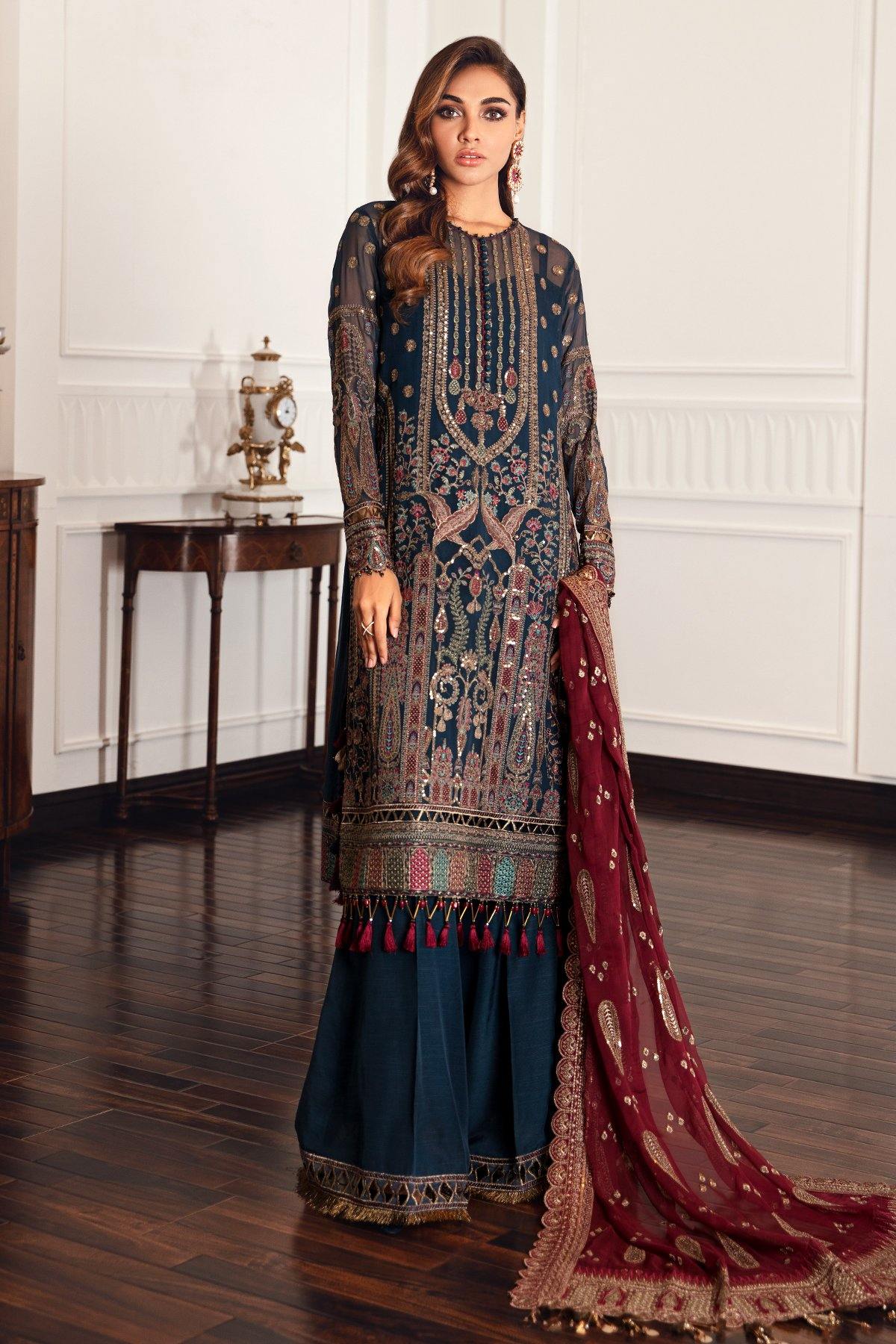 Shop JAZMIN | LUXURY FORMALS |  EMBROIDERED CHIFFON UC-3049 with BIG discounts at Raz Ruya a women's clothing shop! Luxury Pakistani designer wear, featuring Sana Safinaz, Asim Jofa, and Maryum N Maria. Fast UK, USA, and Canada delivery. Don’t miss the end-of-year sale! WEB-STORE CLEARANCE, SALE 2024 GIVEAWAYS, DESIGENER BRANDS in UK, NEW YEARS SALE 2024! CHRISTMAS SALE, END OF YEAR SALE, CLOTHING STORES, BRIDAL SHOPS, DRESS STORES SALE, WOMEN'S CLOTHING STORE 2024