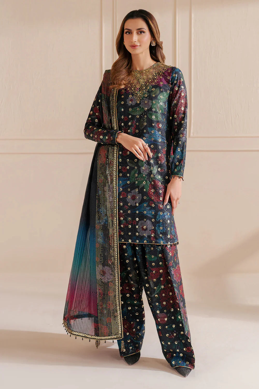 Shop JAZMIN Formals Embroidered Raw Silk UR-7051 at Raz Ruya! Huge discounts on luxury Pakistani designer wear. Fast delivery to UK, USA & Canada. End-of-Year & New Year Sale!