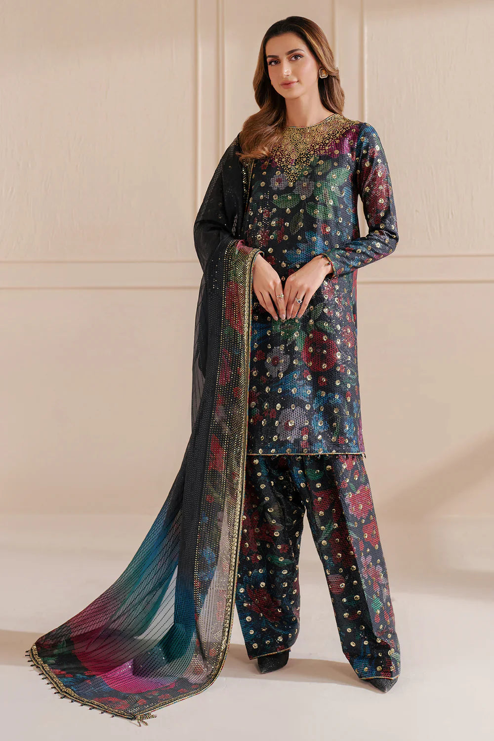 Shop JAZMIN Formals Embroidered Raw Silk UR-7051 at Raz Ruya! Huge discounts on luxury Pakistani designer wear. Fast delivery to UK, USA & Canada. End-of-Year & New Year Sale!