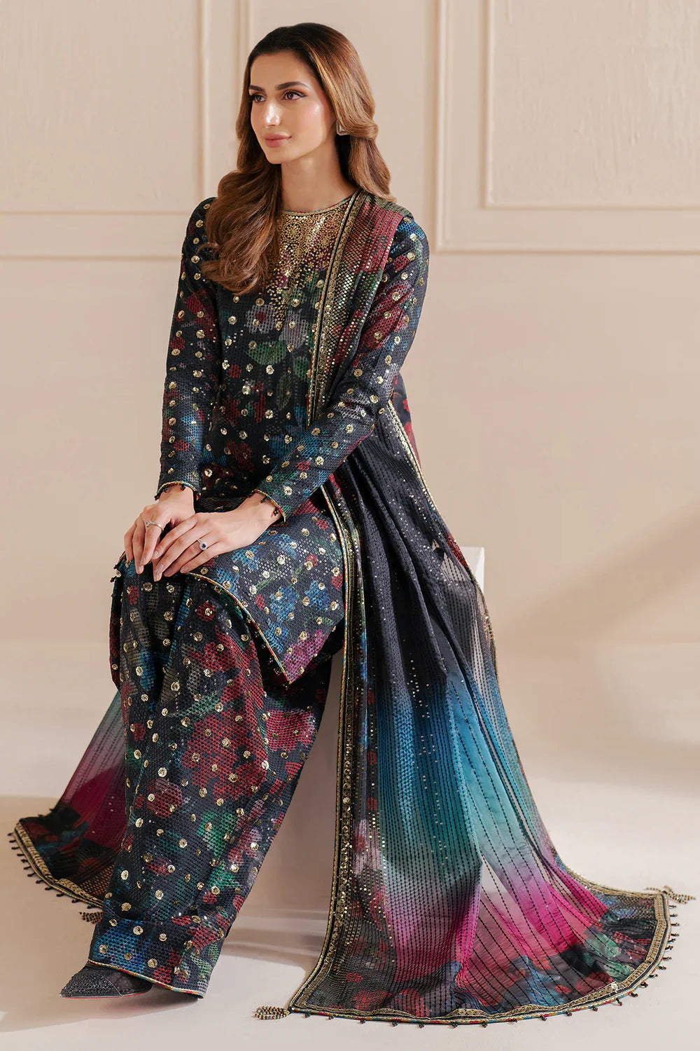 Shop JAZMIN Formals Embroidered Raw Silk UR-7051 at Raz Ruya! Huge discounts on luxury Pakistani designer wear. Fast delivery to UK, USA & Canada. End-of-Year & New Year Sale!